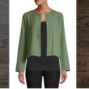 Eileen Fisher Green Lyocell Recycled Fiber Jacket Size M